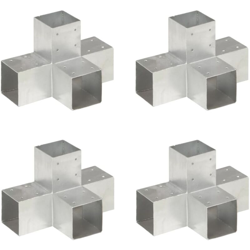 foto del prodotto vidaxl connettore per pali a forma di x in metallo zincato 91 x 91 mm varie quantit modelli 4 pz