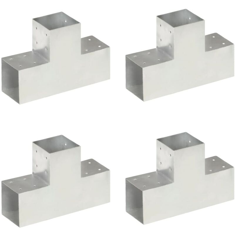 foto del prodotto vidaxl connettori pali a forma di t 4 pz in metallo zincato 101x101 mm