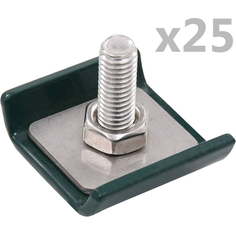 foto del prodotto vidaxl connettori per griglie set di 25 pz in acciaio zincato vari colori colore verde