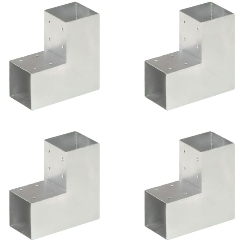 foto del prodotto vidaxl connettori per pali a forma di l 4 pz metallo zincato 91x91 mm