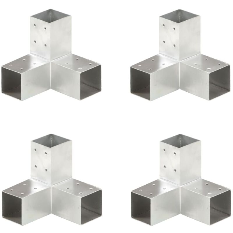 foto del prodotto vidaxl connettori per pali a forma di y 4 pz metallo zincato 71x71 mm 916032