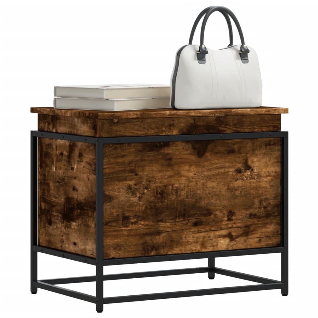 foto del prodotto vidaxl contenitore con coperchio rovere fumo 60x40x51,5cm truciolato