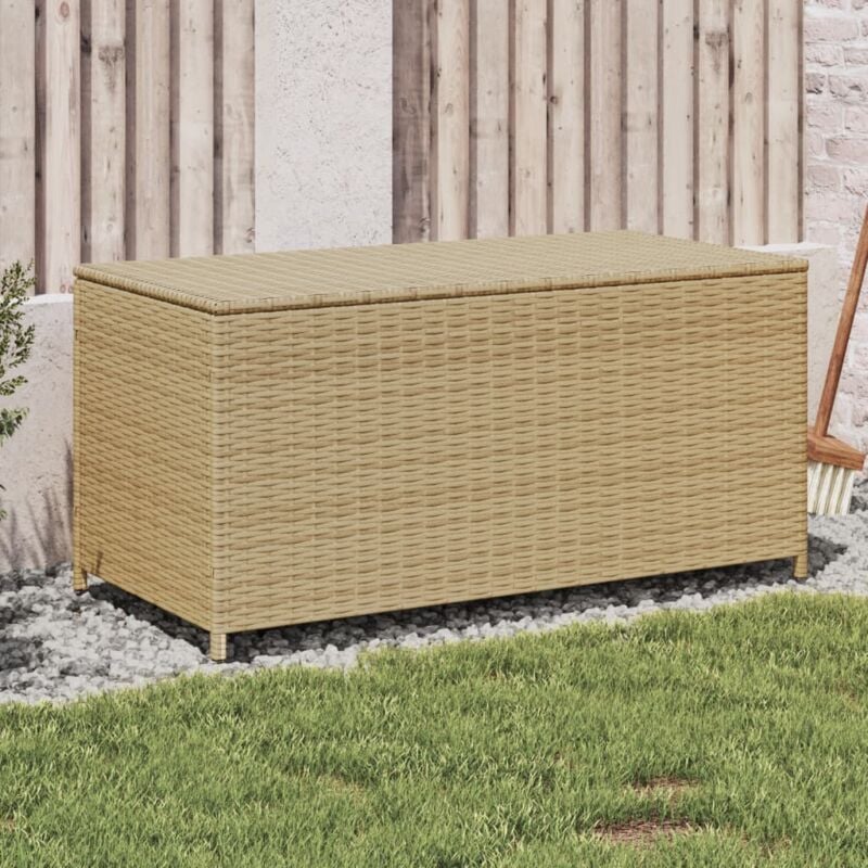 foto del prodotto vidaxl contenitore da giardino beige misto 190l in polyrattan