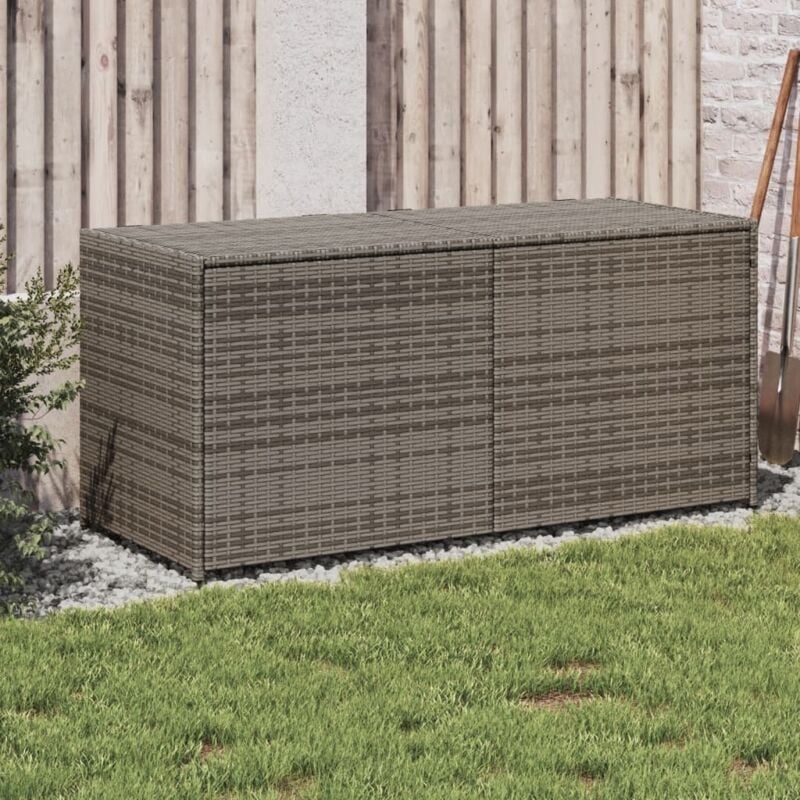 foto del prodotto vidaxl contenitore da giardino grigio 283l in polyrattan