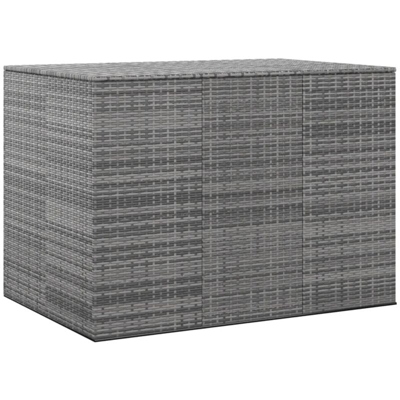 foto del prodotto vidaxl contenitore da giardino in rattan pe 145x100x103 cm grigio