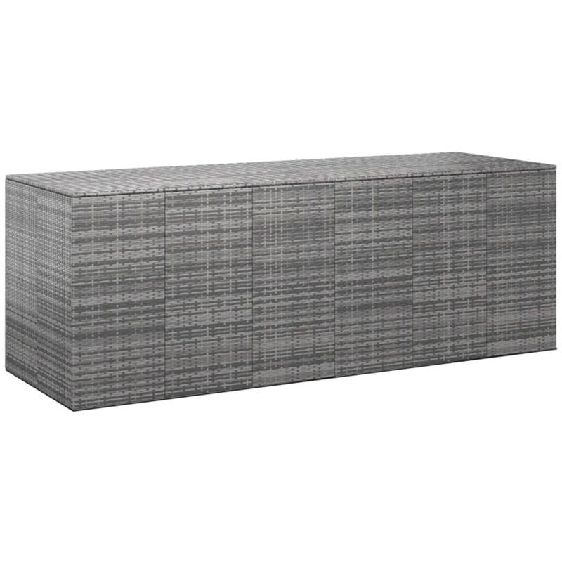 foto del prodotto vidaxl contenitore da giardino in rattan pe 291x100,5x104 cm grigio