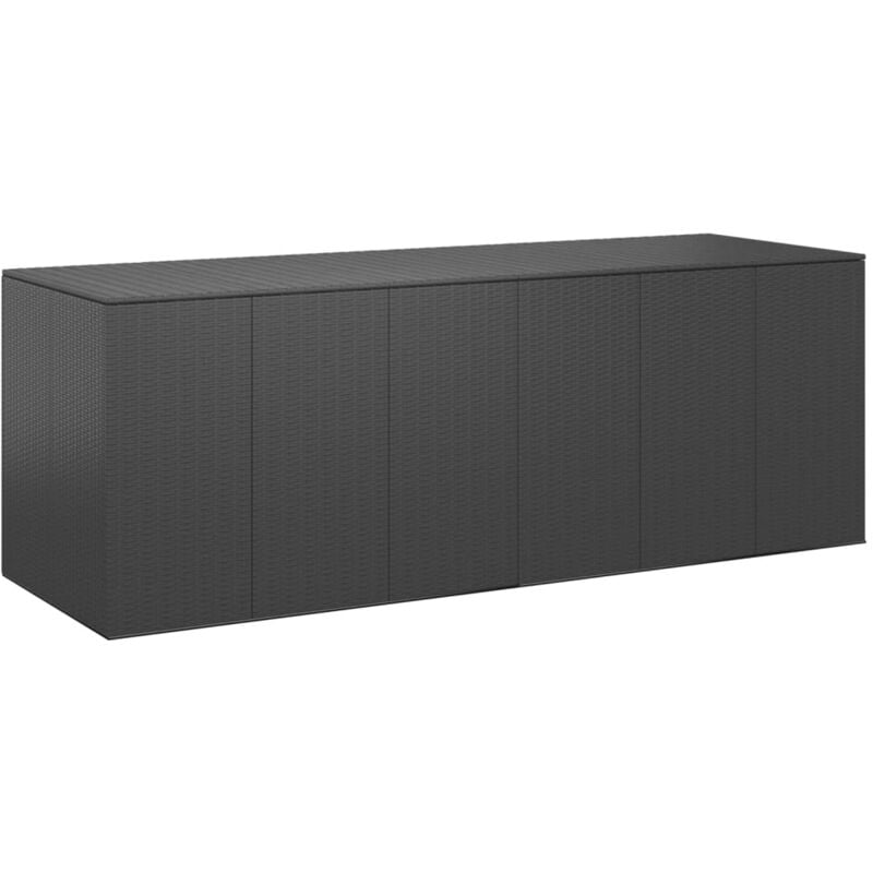 foto del prodotto vidaxl contenitore da giardino in rattan pe 291x100,5x104 cm nero