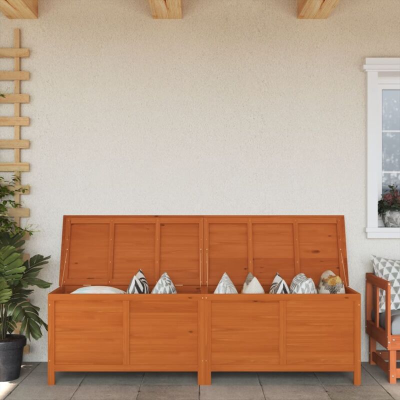 foto del prodotto vidaxl contenitore da giardino marrone 198,5x50x56,5 cm massello abete