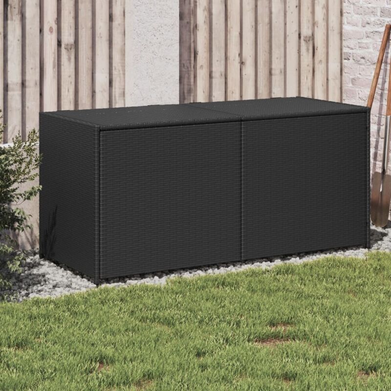 foto del prodotto vidaxl contenitore da giardino nero 283l in polyrattan