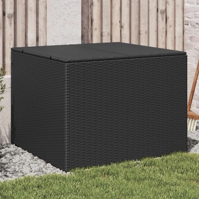 foto del prodotto vidaxl contenitore da giardino nero 291l in polyrattan
