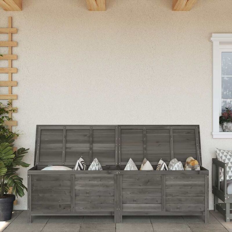 foto del prodotto vidaxl contenitore giardino antracite 198,5x50x56,5 cm massello abete