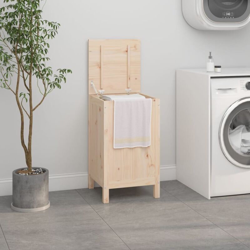 foto del prodotto vidaxl contenitore per bucato 44x44x76 cm legno massello pino