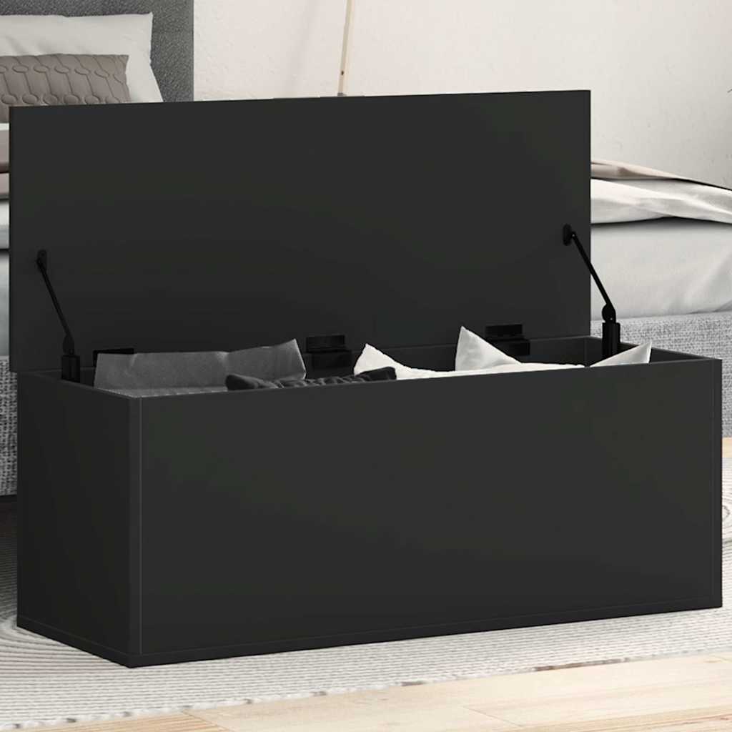 foto del prodotto vidaxl contenitore portaoggetti nero 90x35x35 cm in truciolato