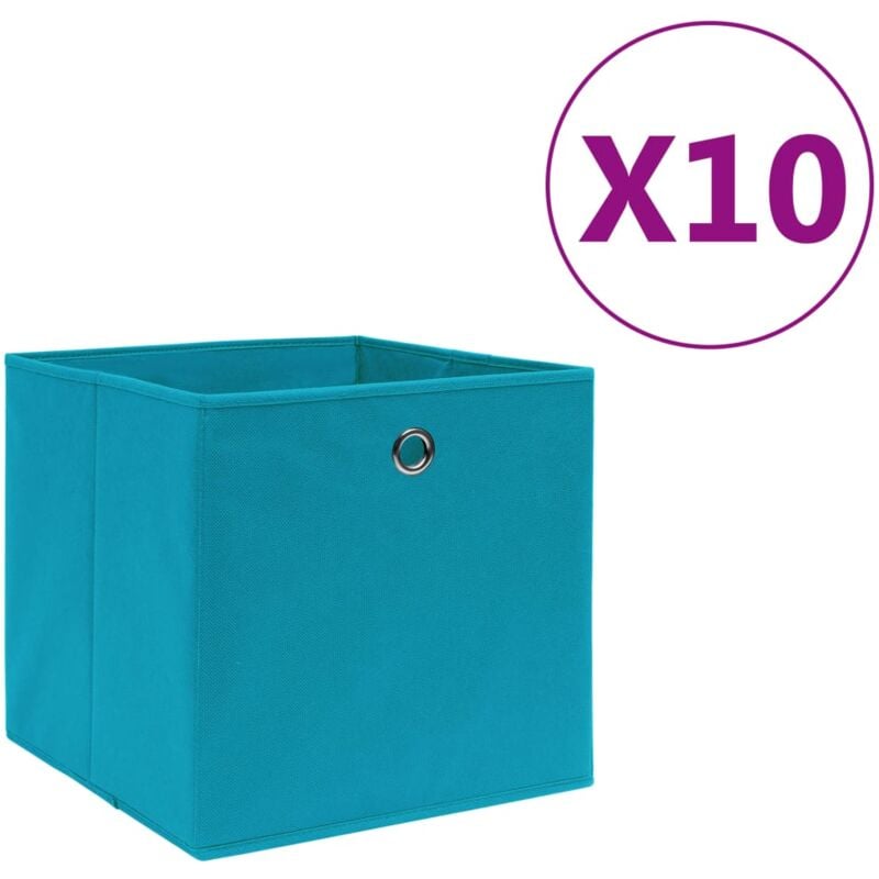 foto del prodotto vidaxl contenitori 10 pz in tessuto non tessuto 28x28x28 cm azzurro