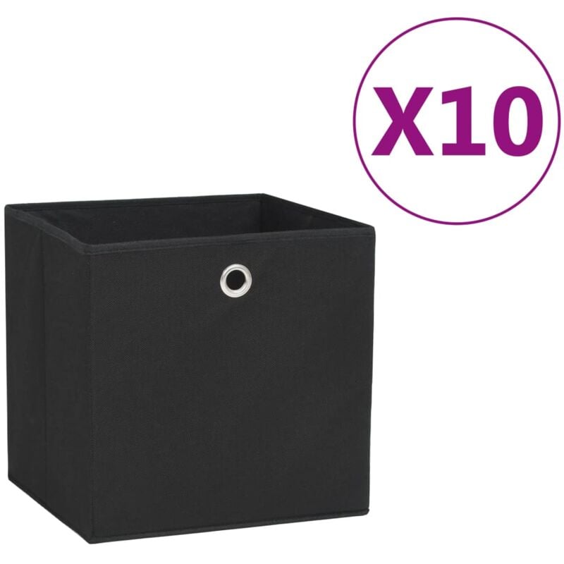 foto del prodotto vidaxl contenitori 10 pz in tessuto non tessuto 28x28x28 cm nero
