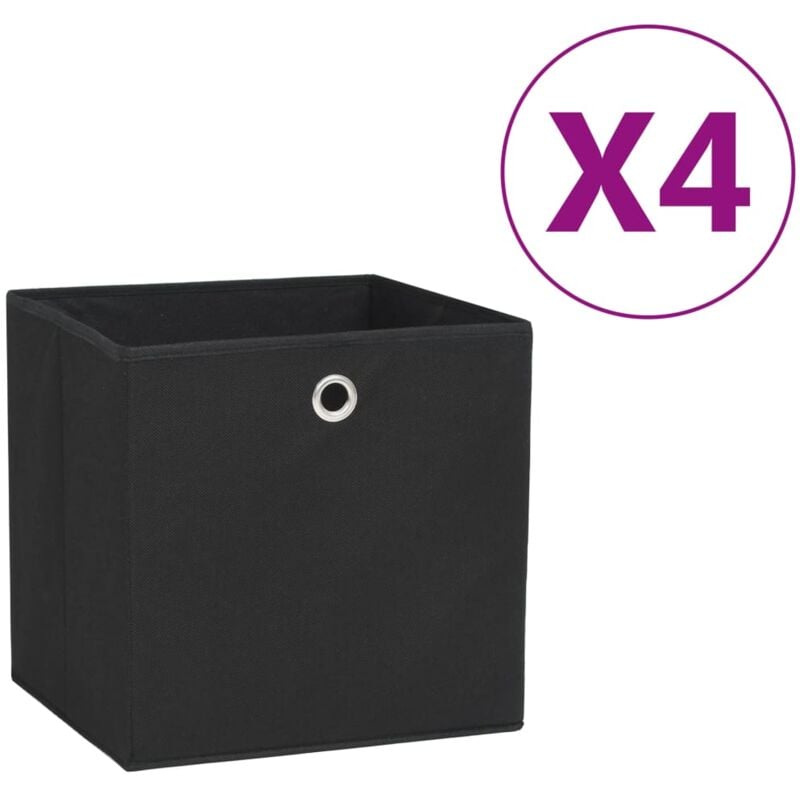 foto del prodotto vidaxl contenitori 4 pz in tessuto non tessuto 28x28x28 cm nero
