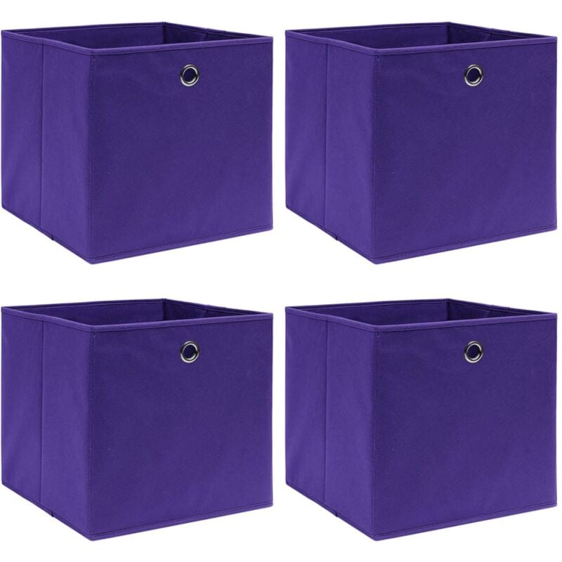 foto del prodotto vidaxl contenitori 4 pz in tessuto non tessuto 28x28x28 cm viola