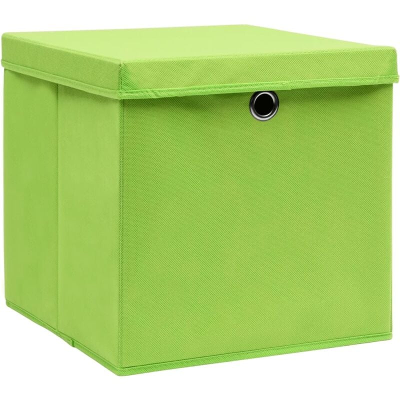 foto del prodotto vidaxl contenitori con coperchi 10 pz 28x28x28 cm verde