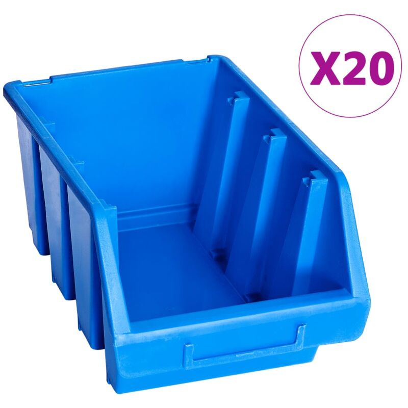 foto del prodotto vidaxl contenitori impilabili 20 pz blu in plastica
