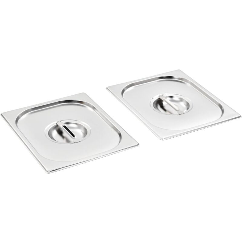 foto del prodotto vidaxl coperchi per contenitori alimentari in acciaio inox argento vari dimensioni dimensioni 325 x 265 mm