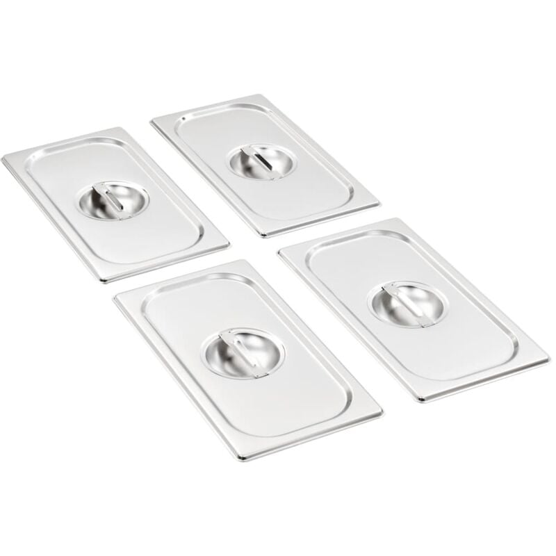 foto del prodotto vidaxl coperchi per teglie gn 1 3 4 pz in acciaio inox