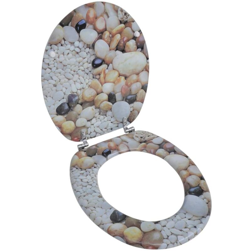 foto del prodotto vidaxl - coperchio da toilette in mdf con modello ghiaia