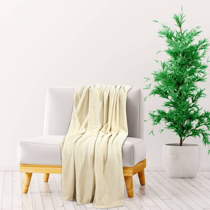 foto del prodotto vidaxl coperta crema 130x170 cm in poliestere