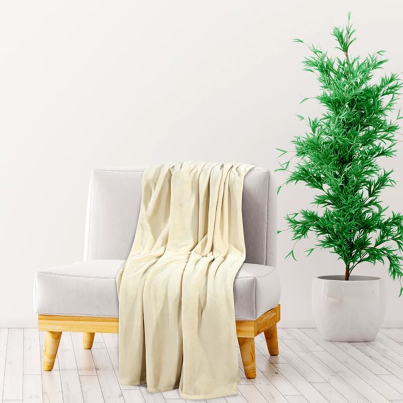 foto del prodotto vidaxl coperta crema 150x200 cm in poliestere