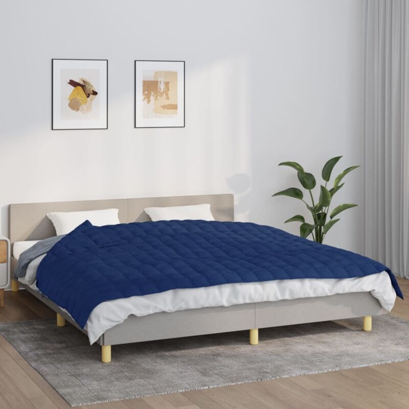 foto del prodotto vidaxl coperta ponderata blu 155x220 cm 11 kg tessuto