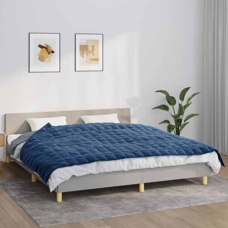 foto del prodotto vidaxl coperta ponderata blu 155x220 cm 11 kg tessuto