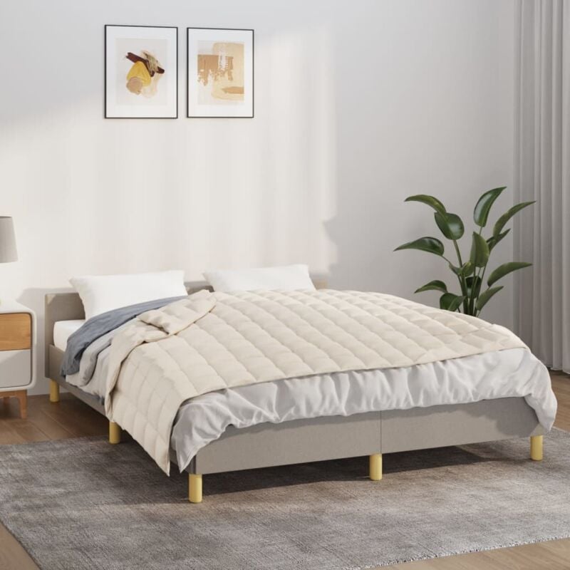 foto del prodotto vidaxl coperta ponderata crema chiaro 120x180 cm 9 kg tessuto