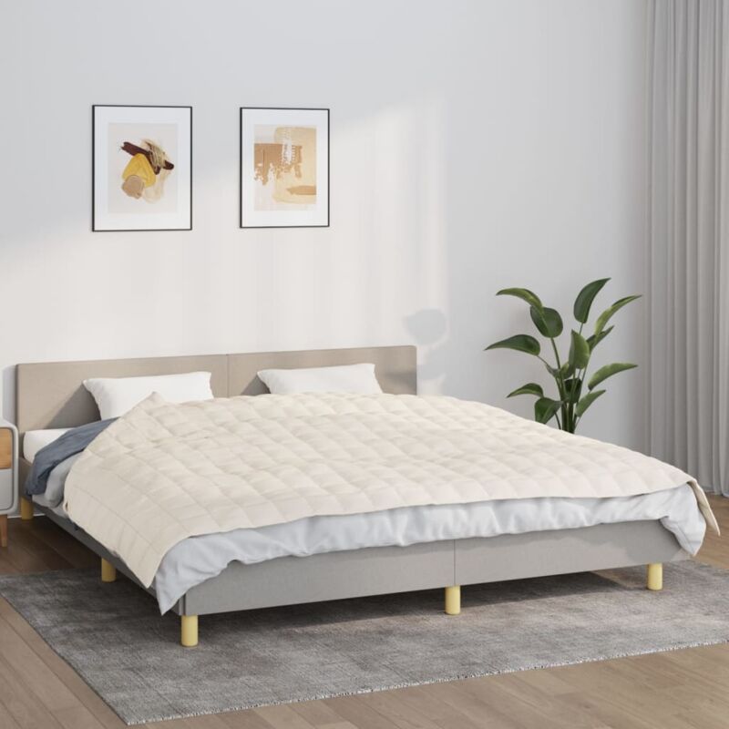 foto del prodotto vidaxl coperta ponderata crema chiaro 155x220 cm 11 kg tessuto
