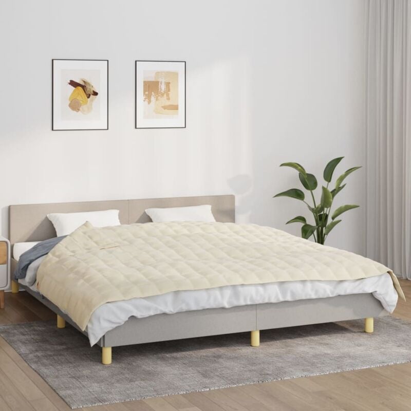 foto del prodotto vidaxl coperta ponderata crema chiaro 155x220 cm 7 kg tessuto