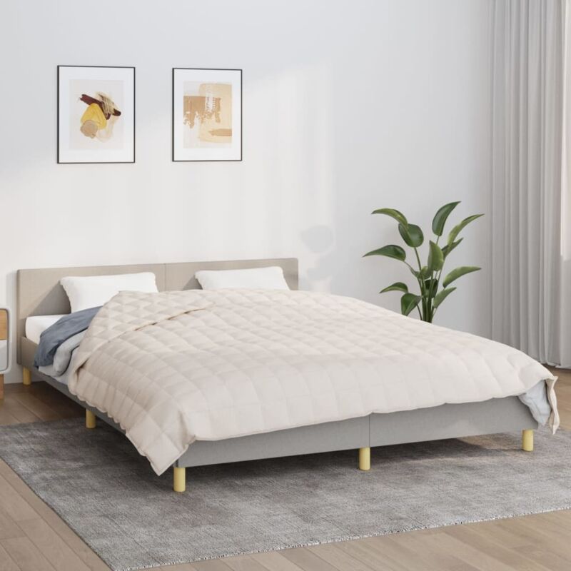 foto del prodotto vidaxl coperta ponderata crema chiaro 200x200 cm 9 kg tessuto