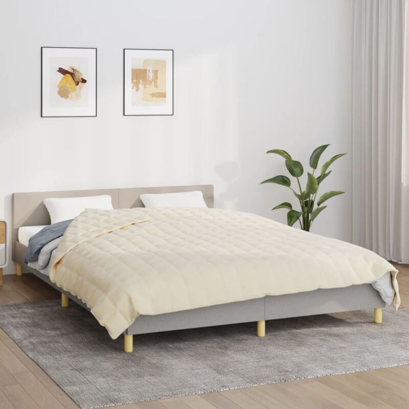 foto del prodotto vidaxl coperta ponderata crema chiaro 200x220 cm 9 kg tessuto