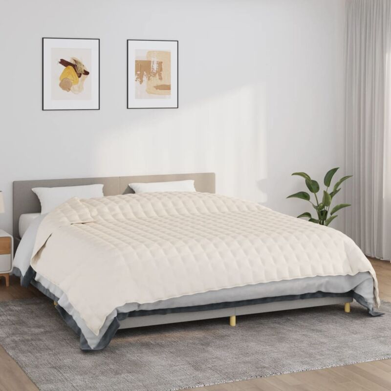 foto del prodotto vidaxl coperta ponderata crema chiaro 220x260 cm 15 kg tessuto