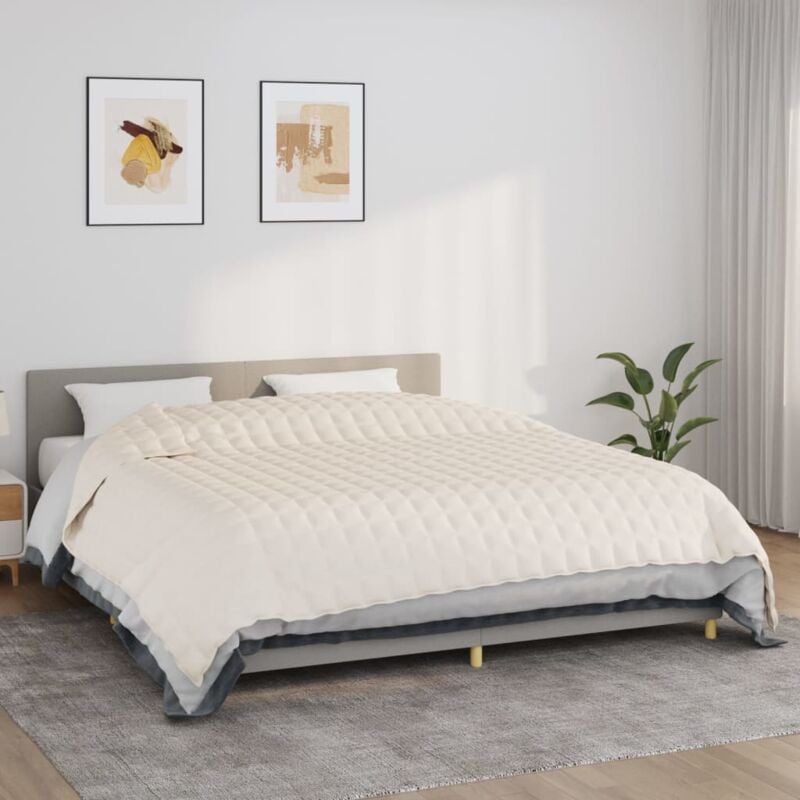 foto del prodotto vidaxl coperta ponderata crema chiaro 235x290 cm 11 kg tessuto