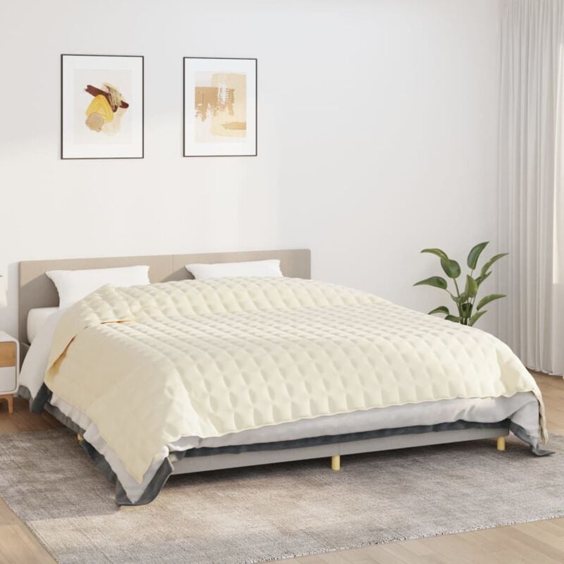 foto del prodotto vidaxl coperta ponderata crema chiaro 235x290 cm 15 kg tessuto