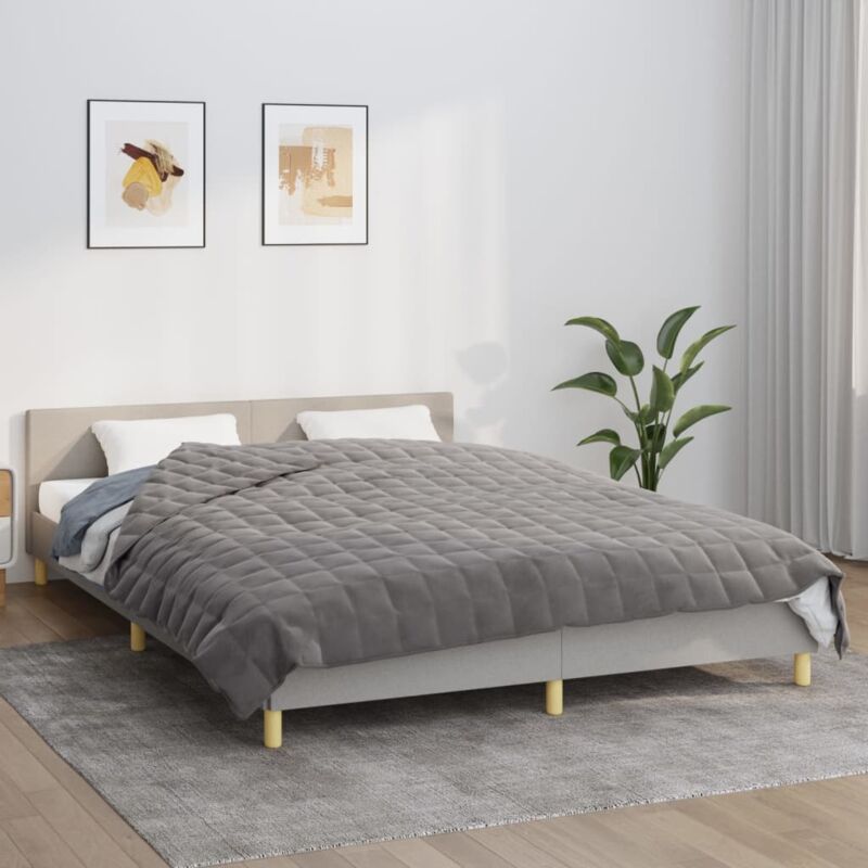 foto del prodotto vidaxl coperta ponderata grigia 200x225 cm 13 kg tessuto