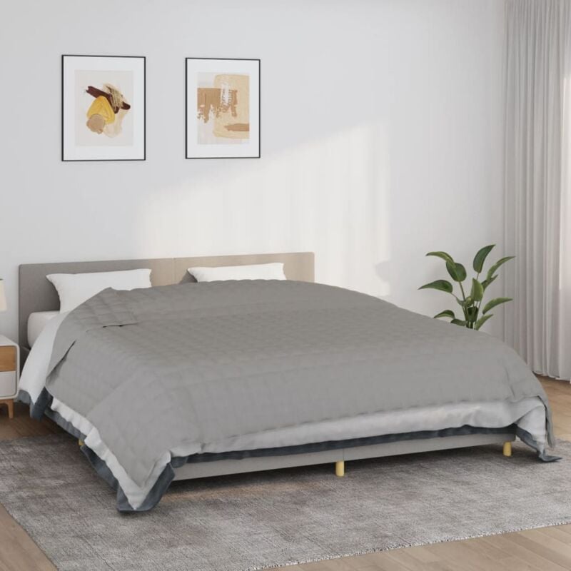 foto del prodotto vidaxl coperta ponderata grigia 220x260 cm 11 kg tessuto