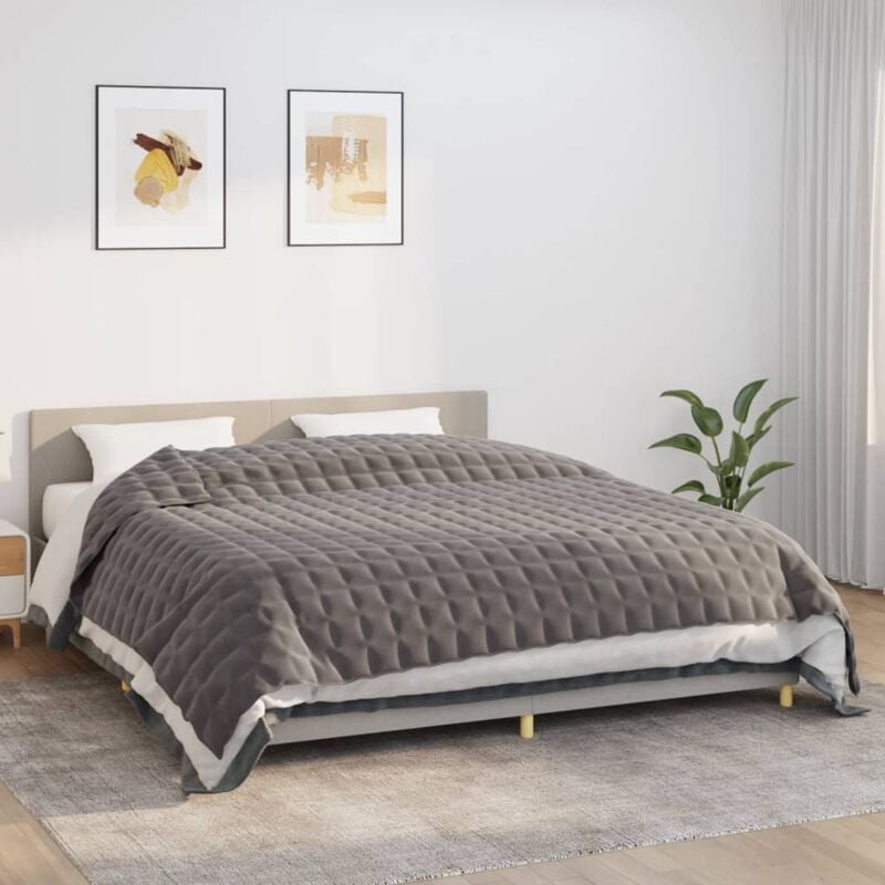 foto del prodotto vidaxl coperta ponderata grigia 235x290 cm 11 kg tessuto