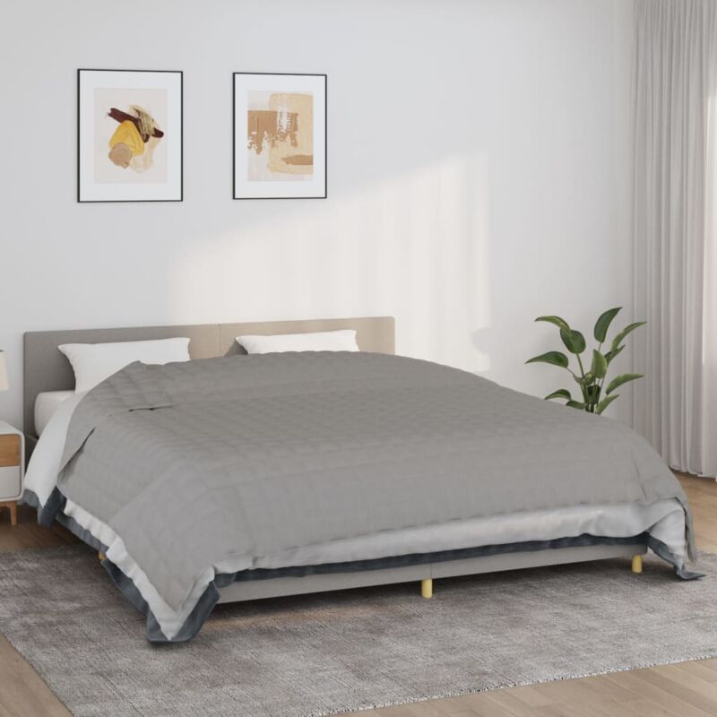 foto del prodotto vidaxl coperta ponderata grigia 235x290 cm 15 kg tessuto