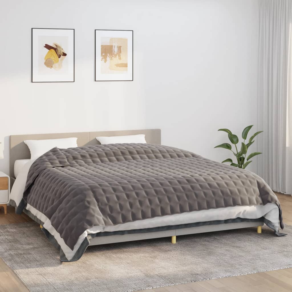 foto del prodotto vidaxl coperta ponderata grigia 235x290 cm 15 kg tessuto