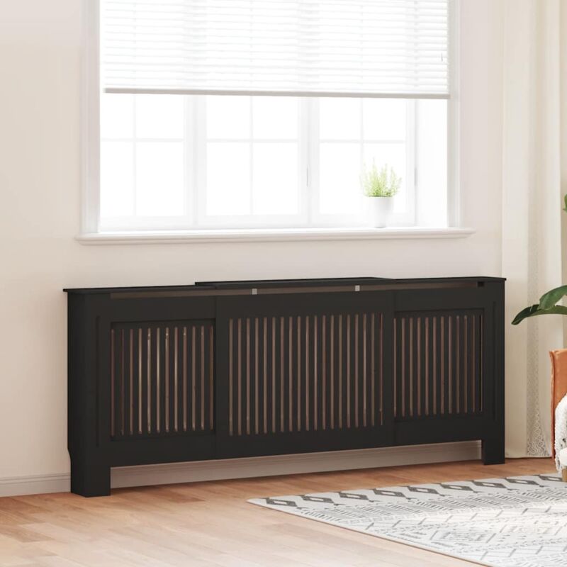 foto del prodotto vidaxl copertura per radiatore nera in mdf 205 cm