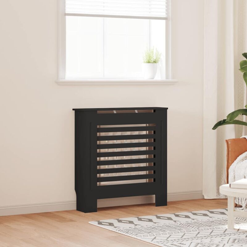 foto del prodotto vidaxl copertura per radiatore nera in mdf 78 cm