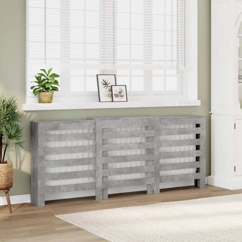foto del prodotto vidaxl copertura termosifone grigio cemento 205x21,5x83,5 multistrato