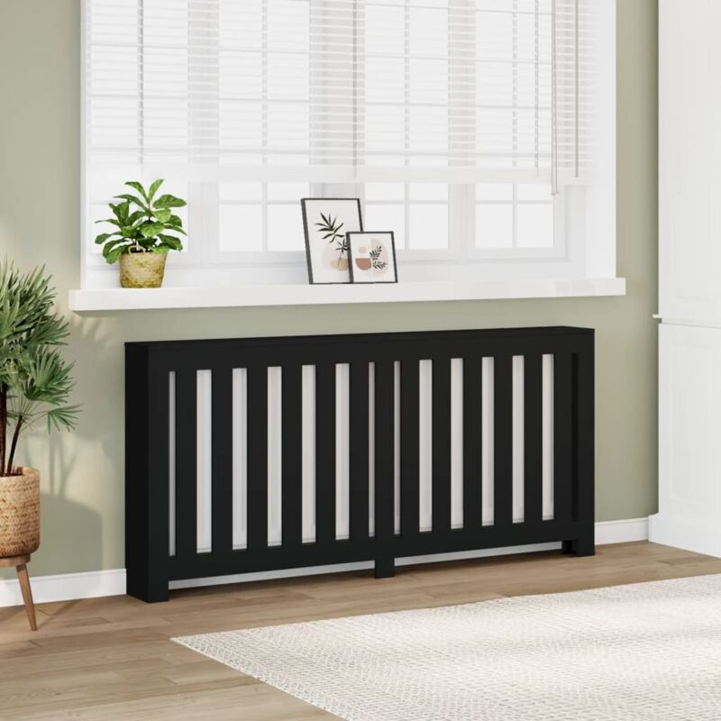 foto del prodotto vidaxl copertura termosifone nera 175x20x82 cm in legno multistrato
