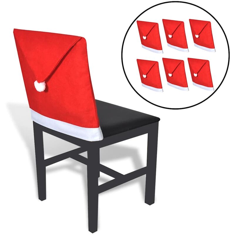 foto del prodotto vidaxl copri schienale da sedia set 6 pz cappello babbo natale