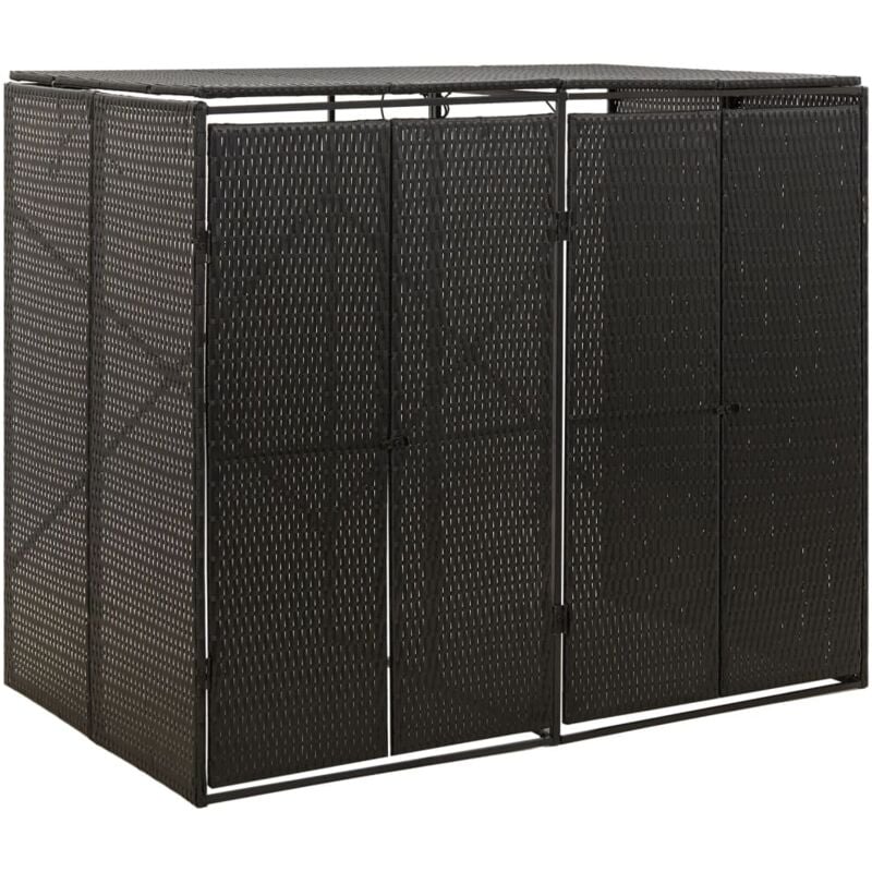 foto del prodotto vidaxl copribidone doppio nero 140x80x117 cm in polyrattan