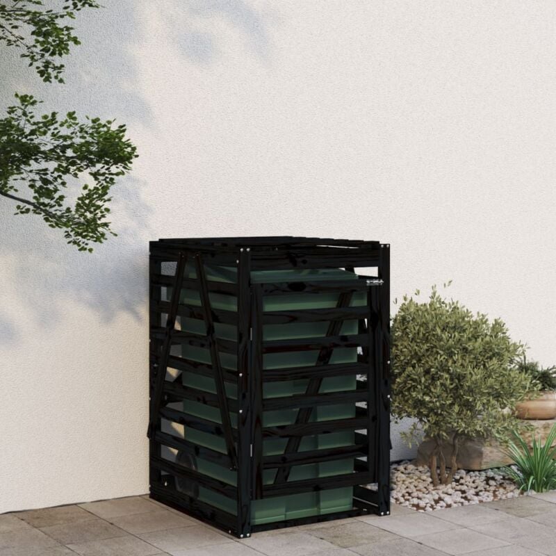 foto del prodotto vidaxl copribidone nero 84x90x128,5 cm in legno massello di pino